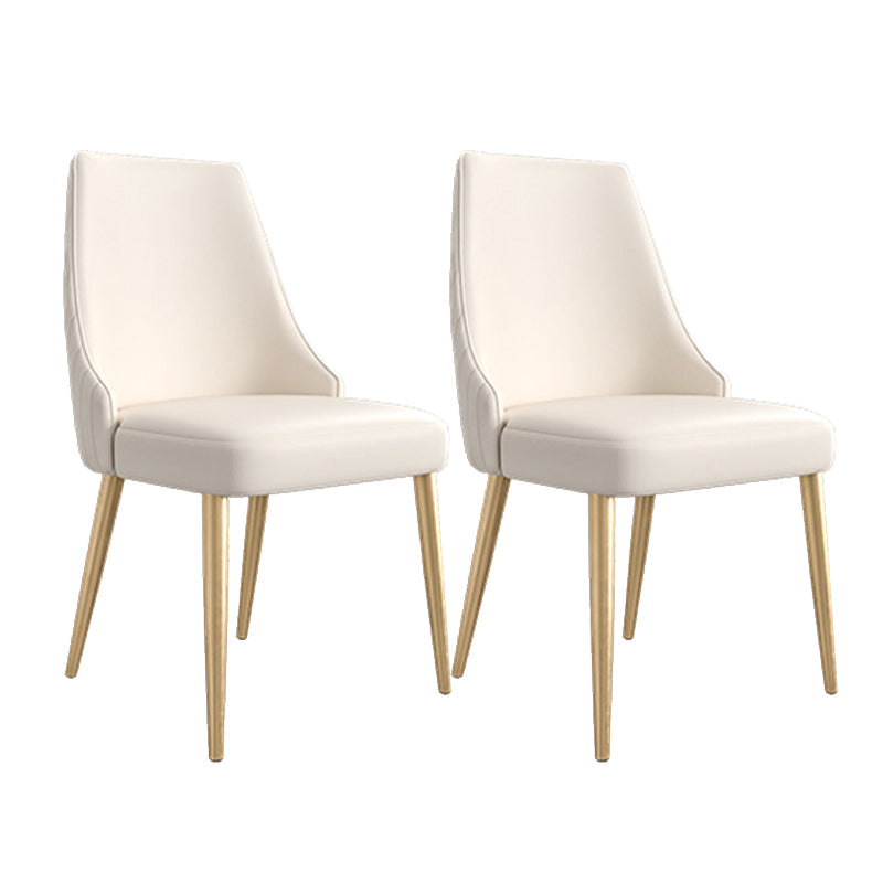 Glam Side Chair Dining Room Gold Legs Dining Armless Parsons Chair 2 Piece Set Clearhalo 'Dining Chairs' 'Dining Tables & Seating' 'dining_chair' 'furn' 'furn_dining_chair' 'Furniture' 'Kitchen & Dining Furniture' 6796173