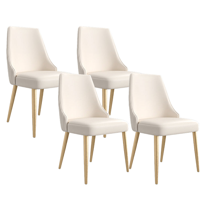 Glam Side Chair Dining Room Gold Legs Dining Armless Parsons Chair 4 Piece Set Clearhalo 'Dining Chairs' 'Dining Tables & Seating' 'dining_chair' 'furn' 'furn_dining_chair' 'Furniture' 'Kitchen & Dining Furniture' 6796175