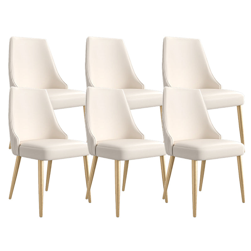 Glam Side Chair Dining Room Gold Legs Dining Armless Parsons Chair 6 Piece Set Clearhalo 'Dining Chairs' 'Dining Tables & Seating' 'dining_chair' 'furn' 'furn_dining_chair' 'Furniture' 'Kitchen & Dining Furniture' 6796177