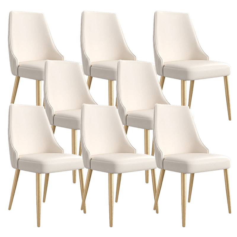 Glam Side Chair Dining Room Gold Legs Dining Armless Parsons Chair 8 Piece Set Clearhalo 'Dining Chairs' 'Dining Tables & Seating' 'dining_chair' 'furn' 'furn_dining_chair' 'Furniture' 'Kitchen & Dining Furniture' 6796179