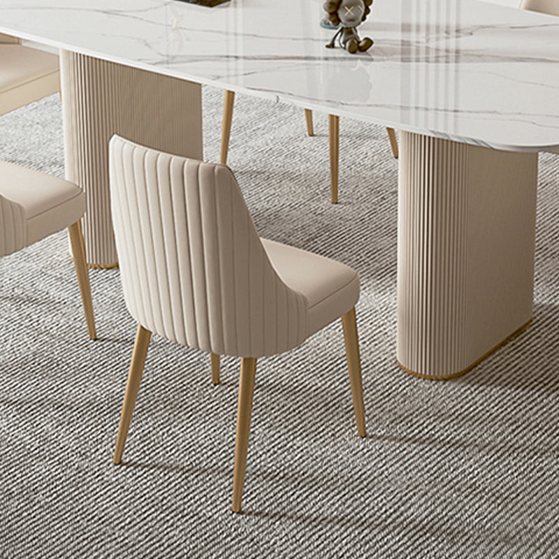 Glam Side Chair Dining Room Gold Legs Dining Armless Parsons Chair Clearhalo 'Dining Chairs' 'Dining Tables & Seating' 'dining_chair' 'furn' 'furn_dining_chair' 'Furniture' 'Kitchen & Dining Furniture' 6796181