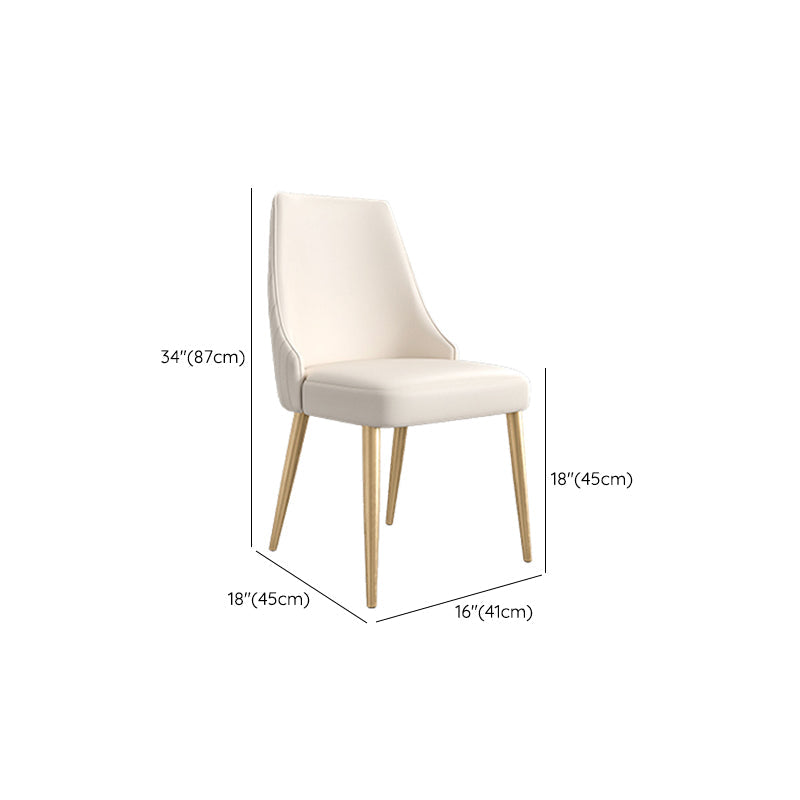 Glam Side Chair Dining Room Gold Legs Dining Armless Parsons Chair Clearhalo 'Dining Chairs' 'Dining Tables & Seating' 'dining_chair' 'furn' 'furn_dining_chair' 'Furniture' 'Kitchen & Dining Furniture' 6796183