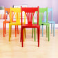 Slat Back Dining Side Chair Contemporary Plastic Dining Armless Chair