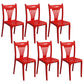 Slat Back Dining Side Chair Contemporary Plastic Dining Armless Chair