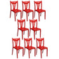 Slat Back Dining Side Chair Contemporary Plastic Dining Armless Chair