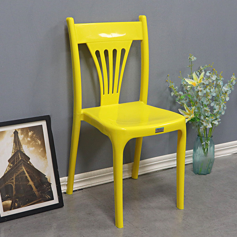 Slat Back Dining Side Chair Contemporary Plastic Dining Armless Chair