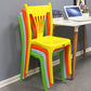 Slat Back Dining Side Chair Contemporary Plastic Dining Armless Chair