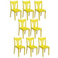 Slat Back Dining Side Chair Contemporary Plastic Dining Armless Chair