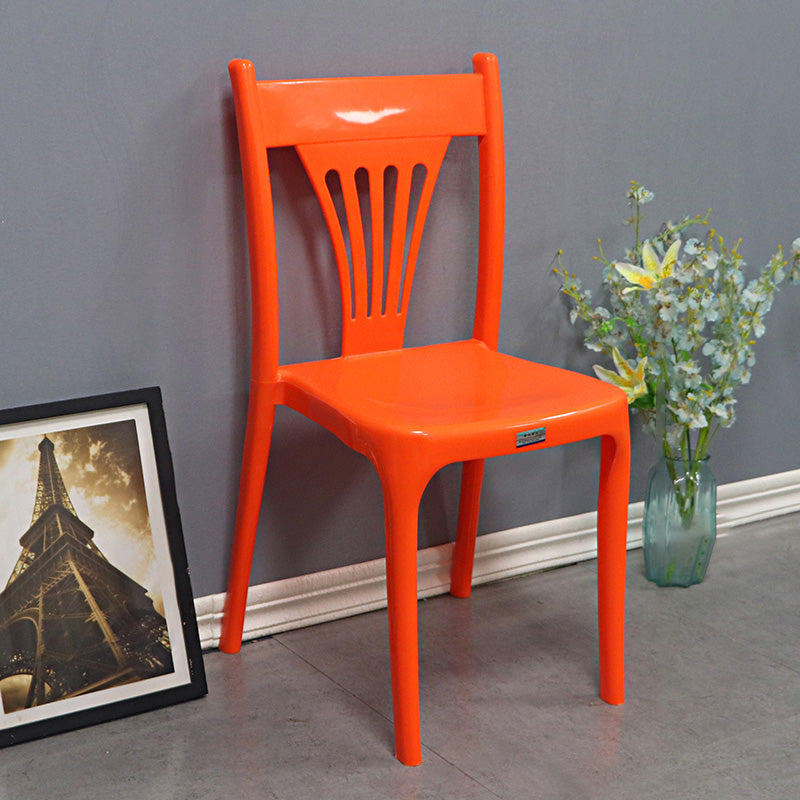 Slat Back Dining Side Chair Contemporary Plastic Dining Armless Chair