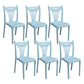 Slat Back Dining Side Chair Contemporary Plastic Dining Armless Chair