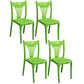 Slat Back Dining Side Chair Contemporary Plastic Dining Armless Chair