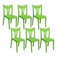 Slat Back Dining Side Chair Contemporary Plastic Dining Armless Chair