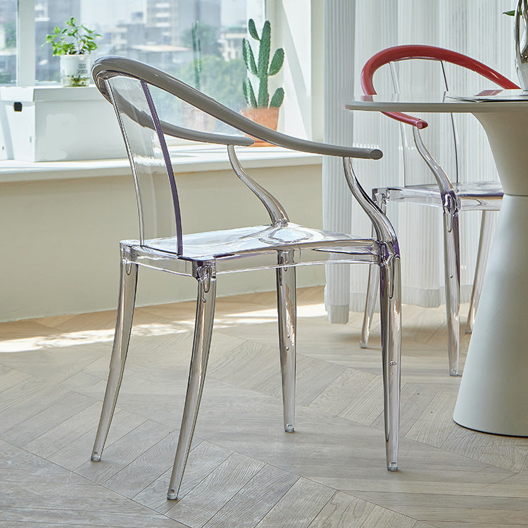 Slat Back Dining Side Chair Contemporary Plastic Dining Arm Chair Clearhalo 'Dining Chairs' 'Dining Tables & Seating' 'dining_chair' 'furn' 'furn_dining_chair' 'Furniture' 'Kitchen & Dining Furniture' 6796268