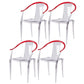 Slat Back Dining Side Chair Contemporary Plastic Dining Arm Chair Red 4 Piece Set Clearhalo 'Dining Chairs' 'Dining Tables & Seating' 'dining_chair' 'furn' 'furn_dining_chair' 'Furniture' 'Kitchen & Dining Furniture' 6796270