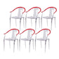 Slat Back Dining Side Chair Contemporary Plastic Dining Arm Chair Red 6 Piece Set Clearhalo 'Dining Chairs' 'Dining Tables & Seating' 'dining_chair' 'furn' 'furn_dining_chair' 'Furniture' 'Kitchen & Dining Furniture' 6796272