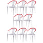 Slat Back Dining Side Chair Contemporary Plastic Dining Arm Chair Red 8 Piece Set Clearhalo 'Dining Chairs' 'Dining Tables & Seating' 'dining_chair' 'furn' 'furn_dining_chair' 'Furniture' 'Kitchen & Dining Furniture' 6796274