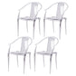 Slat Back Dining Side Chair Contemporary Plastic Dining Arm Chair White 4 Piece Set Clearhalo 'Dining Chairs' 'Dining Tables & Seating' 'dining_chair' 'furn' 'furn_dining_chair' 'Furniture' 'Kitchen & Dining Furniture' 6796278