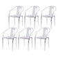 Slat Back Dining Side Chair Contemporary Plastic Dining Arm Chair White 6 Piece Set Clearhalo 'Dining Chairs' 'Dining Tables & Seating' 'dining_chair' 'furn' 'furn_dining_chair' 'Furniture' 'Kitchen & Dining Furniture' 6796280