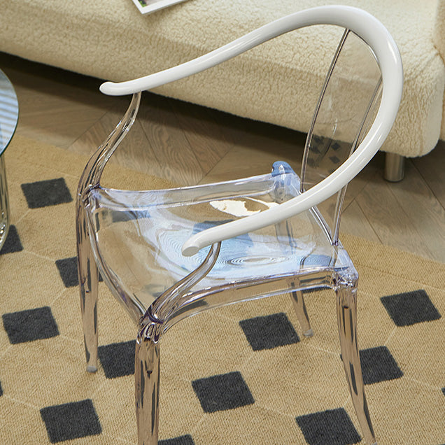 Slat Back Dining Side Chair Contemporary Plastic Dining Arm Chair Clearhalo 'Dining Chairs' 'Dining Tables & Seating' 'dining_chair' 'furn' 'furn_dining_chair' 'Furniture' 'Kitchen & Dining Furniture' 6796281