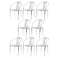 Slat Back Dining Side Chair Contemporary Plastic Dining Arm Chair White 8 Piece Set Clearhalo 'Dining Chairs' 'Dining Tables & Seating' 'dining_chair' 'furn' 'furn_dining_chair' 'Furniture' 'Kitchen & Dining Furniture' 6796282