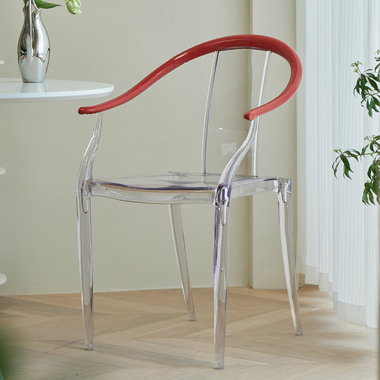 Slat Back Dining Side Chair Contemporary Plastic Dining Arm Chair Clearhalo 'Dining Chairs' 'Dining Tables & Seating' 'dining_chair' 'furn' 'furn_dining_chair' 'Furniture' 'Kitchen & Dining Furniture' 6796283