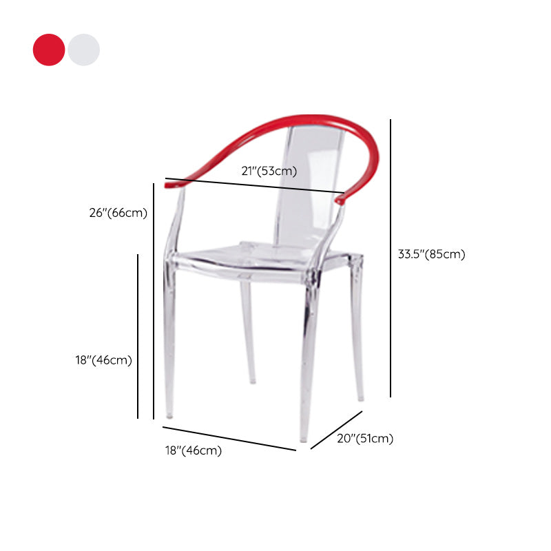 Slat Back Dining Side Chair Contemporary Plastic Dining Arm Chair Clearhalo 'Dining Chairs' 'Dining Tables & Seating' 'dining_chair' 'furn' 'furn_dining_chair' 'Furniture' 'Kitchen & Dining Furniture' 6796284