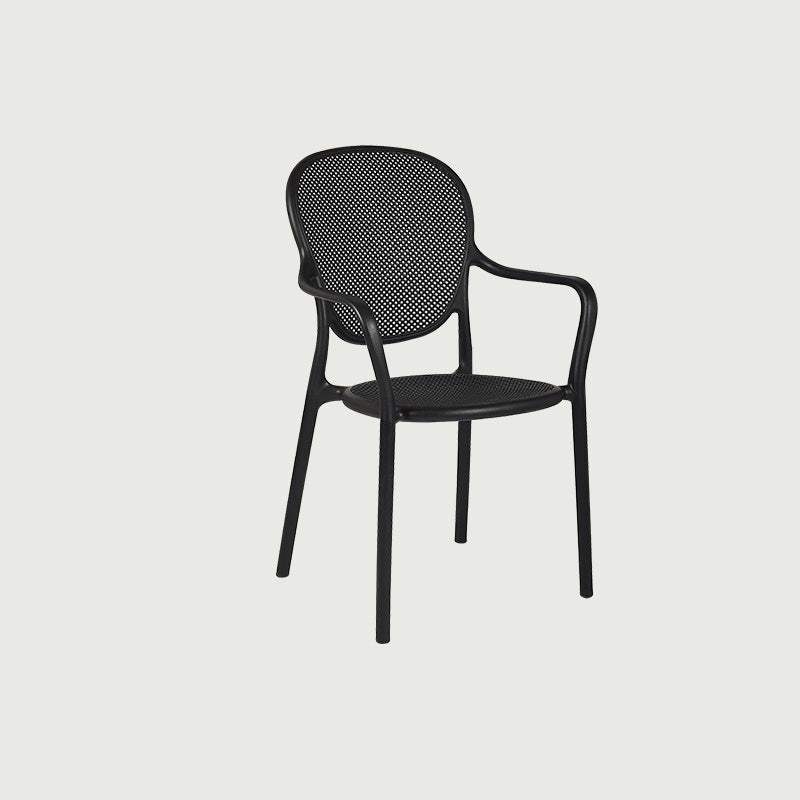 Contemporary Plastic Dining Arm Chair King Louis Back Side Chair Black 1 Piece Clearhalo 'Dining Chairs' 'Dining Tables & Seating' 'dining_chair' 'furn' 'furn_dining_chair' 'Furniture' 'Kitchen & Dining Furniture' 6796286