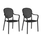 Contemporary Plastic Dining Arm Chair King Louis Back Side Chair Black 2 Piece Set Clearhalo 'Dining Chairs' 'Dining Tables & Seating' 'dining_chair' 'furn' 'furn_dining_chair' 'Furniture' 'Kitchen & Dining Furniture' 6796288