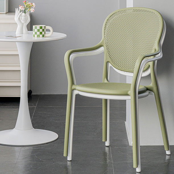 Contemporary Plastic Dining Arm Chair King Louis Back Side Chair Clearhalo 'Dining Chairs' 'Dining Tables & Seating' 'dining_chair' 'furn' 'furn_dining_chair' 'Furniture' 'Kitchen & Dining Furniture' 6796289