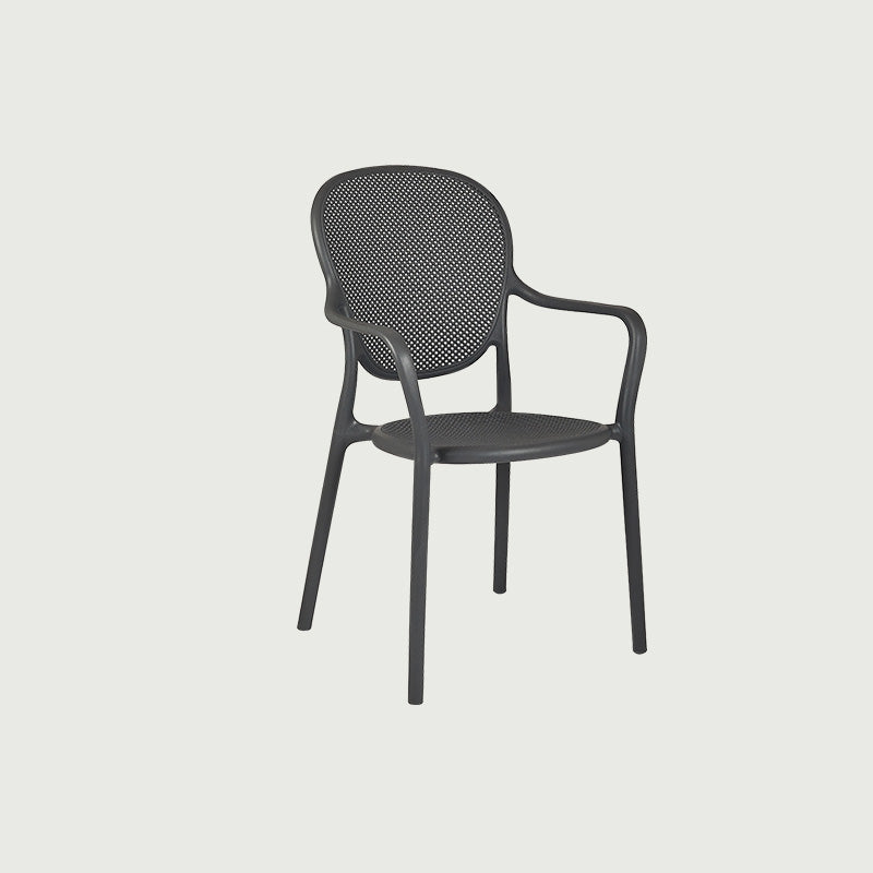 Contemporary Plastic Dining Arm Chair King Louis Back Side Chair Grey 1 Piece Clearhalo 'Dining Chairs' 'Dining Tables & Seating' 'dining_chair' 'furn' 'furn_dining_chair' 'Furniture' 'Kitchen & Dining Furniture' 6796296