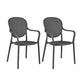 Contemporary Plastic Dining Arm Chair King Louis Back Side Chair Grey 2 Piece Set Clearhalo 'Dining Chairs' 'Dining Tables & Seating' 'dining_chair' 'furn' 'furn_dining_chair' 'Furniture' 'Kitchen & Dining Furniture' 6796297