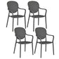 Contemporary Plastic Dining Arm Chair King Louis Back Side Chair Grey 4 Piece Set Clearhalo 'Dining Chairs' 'Dining Tables & Seating' 'dining_chair' 'furn' 'furn_dining_chair' 'Furniture' 'Kitchen & Dining Furniture' 6796299