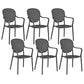 Contemporary Plastic Dining Arm Chair King Louis Back Side Chair Grey 6 Piece Set Clearhalo 'Dining Chairs' 'Dining Tables & Seating' 'dining_chair' 'furn' 'furn_dining_chair' 'Furniture' 'Kitchen & Dining Furniture' 6796302