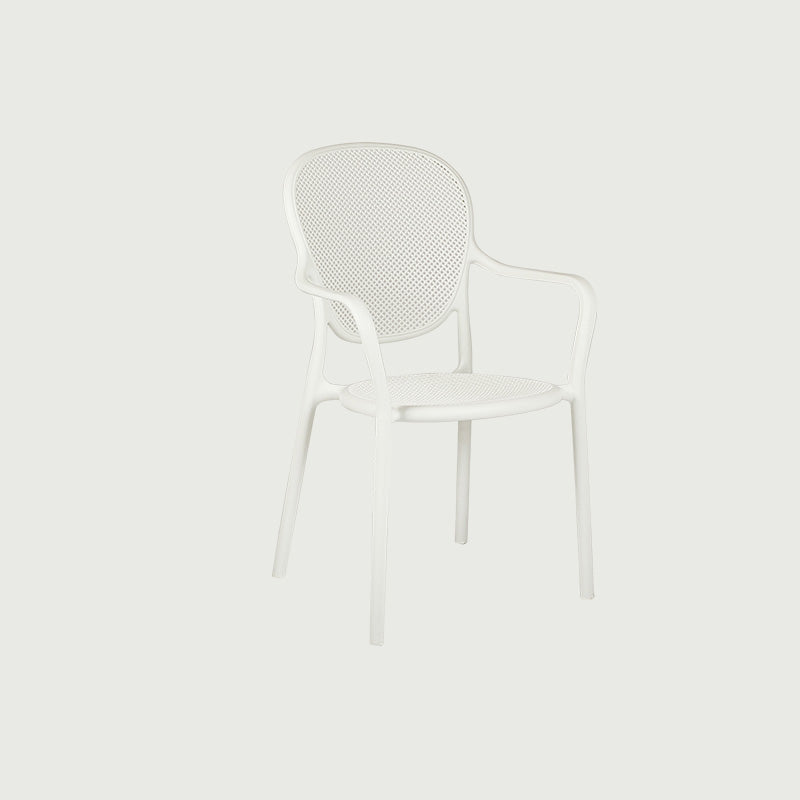Contemporary Plastic Dining Arm Chair King Louis Back Side Chair White 1 Piece Clearhalo 'Dining Chairs' 'Dining Tables & Seating' 'dining_chair' 'furn' 'furn_dining_chair' 'Furniture' 'Kitchen & Dining Furniture' 6796305