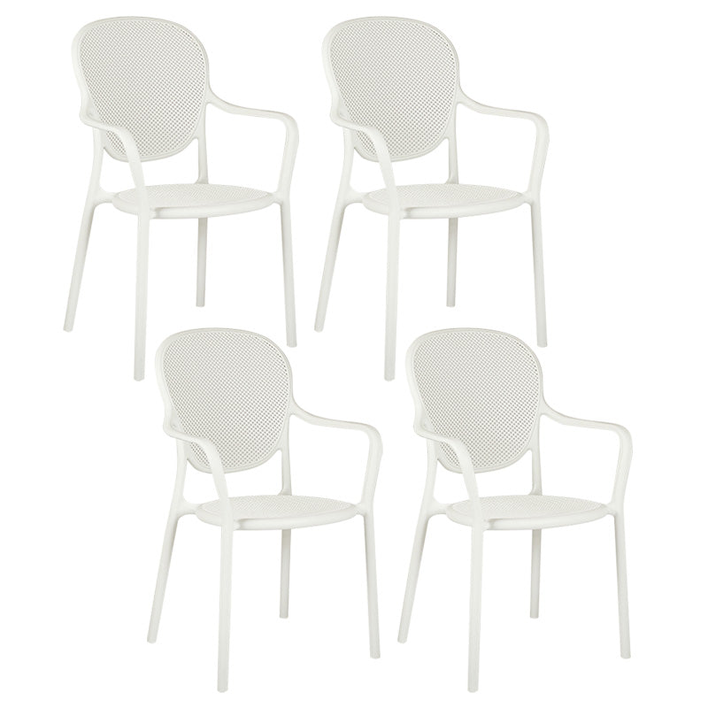 Contemporary Plastic Dining Arm Chair King Louis Back Side Chair White 4 Piece Set Clearhalo 'Dining Chairs' 'Dining Tables & Seating' 'dining_chair' 'furn' 'furn_dining_chair' 'Furniture' 'Kitchen & Dining Furniture' 6796307