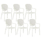Contemporary Plastic Dining Arm Chair King Louis Back Side Chair White 6 Piece Set Clearhalo 'Dining Chairs' 'Dining Tables & Seating' 'dining_chair' 'furn' 'furn_dining_chair' 'Furniture' 'Kitchen & Dining Furniture' 6796308