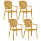 Contemporary Plastic Dining Arm Chair King Louis Back Side Chair Yellow 4 Piece Set Clearhalo 'Dining Chairs' 'Dining Tables & Seating' 'dining_chair' 'furn' 'furn_dining_chair' 'Furniture' 'Kitchen & Dining Furniture' 6796312
