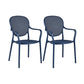 Contemporary Plastic Dining Arm Chair King Louis Back Side Chair Blue 2 Piece Set Clearhalo 'Dining Chairs' 'Dining Tables & Seating' 'dining_chair' 'furn' 'furn_dining_chair' 'Furniture' 'Kitchen & Dining Furniture' 6796315