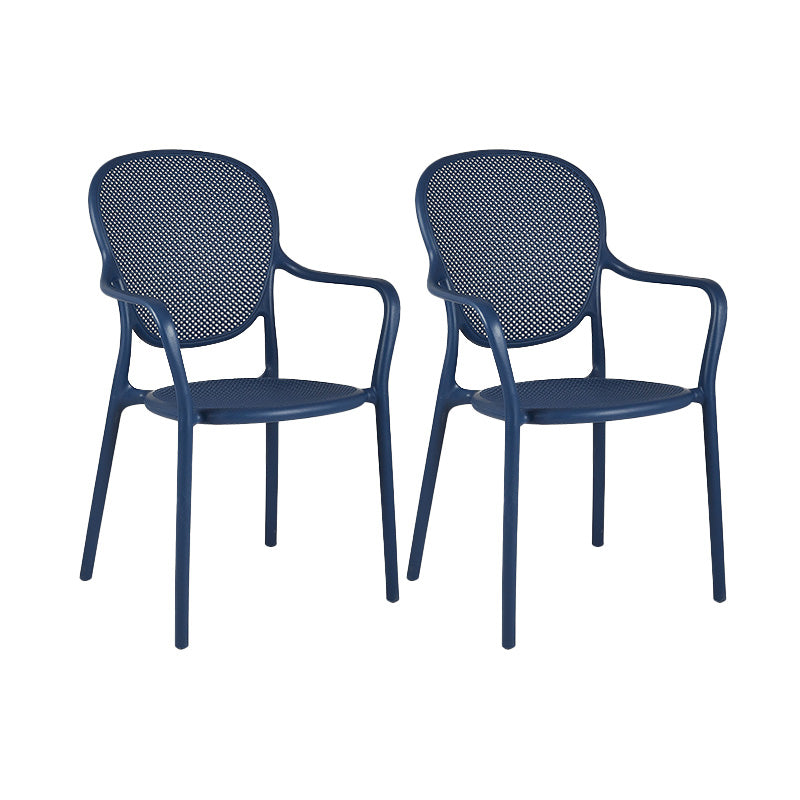 Contemporary Plastic Dining Arm Chair King Louis Back Side Chair Blue 2 Piece Set Clearhalo 'Dining Chairs' 'Dining Tables & Seating' 'dining_chair' 'furn' 'furn_dining_chair' 'Furniture' 'Kitchen & Dining Furniture' 6796315