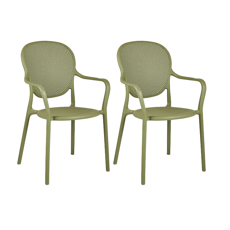 Contemporary Plastic Dining Arm Chair King Louis Back Side Chair Green 2 Piece Set Clearhalo 'Dining Chairs' 'Dining Tables & Seating' 'dining_chair' 'furn' 'furn_dining_chair' 'Furniture' 'Kitchen & Dining Furniture' 6796320
