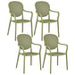 Contemporary Plastic Dining Arm Chair King Louis Back Side Chair Green 4 Piece Set Clearhalo 'Dining Chairs' 'Dining Tables & Seating' 'dining_chair' 'furn' 'furn_dining_chair' 'Furniture' 'Kitchen & Dining Furniture' 6796321