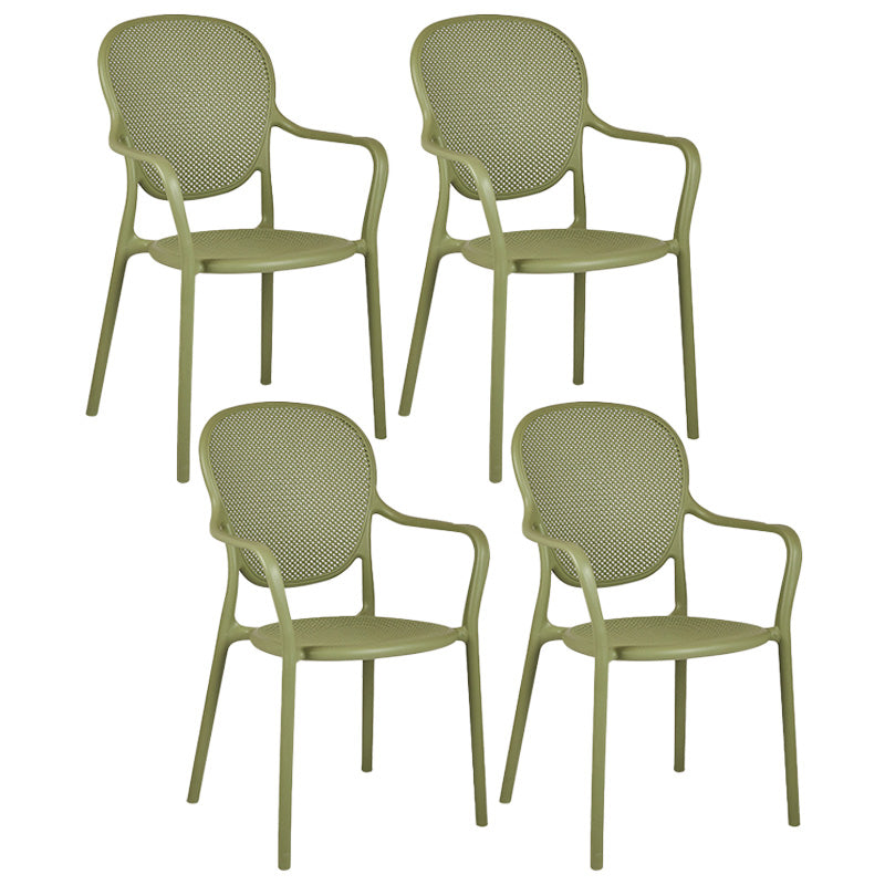 Contemporary Plastic Dining Arm Chair King Louis Back Side Chair Green 4 Piece Set Clearhalo 'Dining Chairs' 'Dining Tables & Seating' 'dining_chair' 'furn' 'furn_dining_chair' 'Furniture' 'Kitchen & Dining Furniture' 6796321