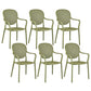 Contemporary Plastic Dining Arm Chair King Louis Back Side Chair Green 6 Piece Set Clearhalo 'Dining Chairs' 'Dining Tables & Seating' 'dining_chair' 'furn' 'furn_dining_chair' 'Furniture' 'Kitchen & Dining Furniture' 6796322