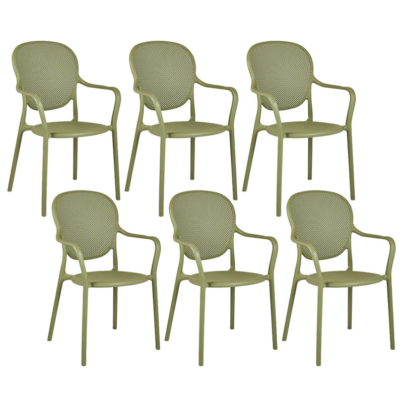 Contemporary Plastic Dining Arm Chair King Louis Back Side Chair Green 6 Piece Set Clearhalo 'Dining Chairs' 'Dining Tables & Seating' 'dining_chair' 'furn' 'furn_dining_chair' 'Furniture' 'Kitchen & Dining Furniture' 6796322