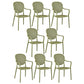 Contemporary Plastic Dining Arm Chair King Louis Back Side Chair Green 8 Piece Set Clearhalo 'Dining Chairs' 'Dining Tables & Seating' 'dining_chair' 'furn' 'furn_dining_chair' 'Furniture' 'Kitchen & Dining Furniture' 6796323