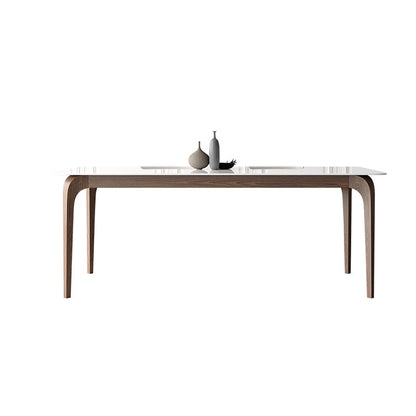 Mid-Century Dinette Table Rectangle Stone Dining Table in White 51.2"L x 31.5"W x 29.5"H Without Chairs Clearhalo 'Dining Tables & Seating' 'Dining Tables' 'dining_table' 'furn' 'furn_dining_table' 'Furniture' 'Kitchen & Dining Furniture' 6796341