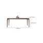 Mid-Century Dinette Table Rectangle Stone Dining Table in White Clearhalo 'Dining Tables & Seating' 'Dining Tables' 'dining_table' 'furn' 'furn_dining_table' 'Furniture' 'Kitchen & Dining Furniture' 6796355