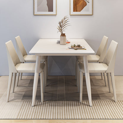 Mesa de comedor blanca Mesa de comedor de piedra sinterizada para cocina