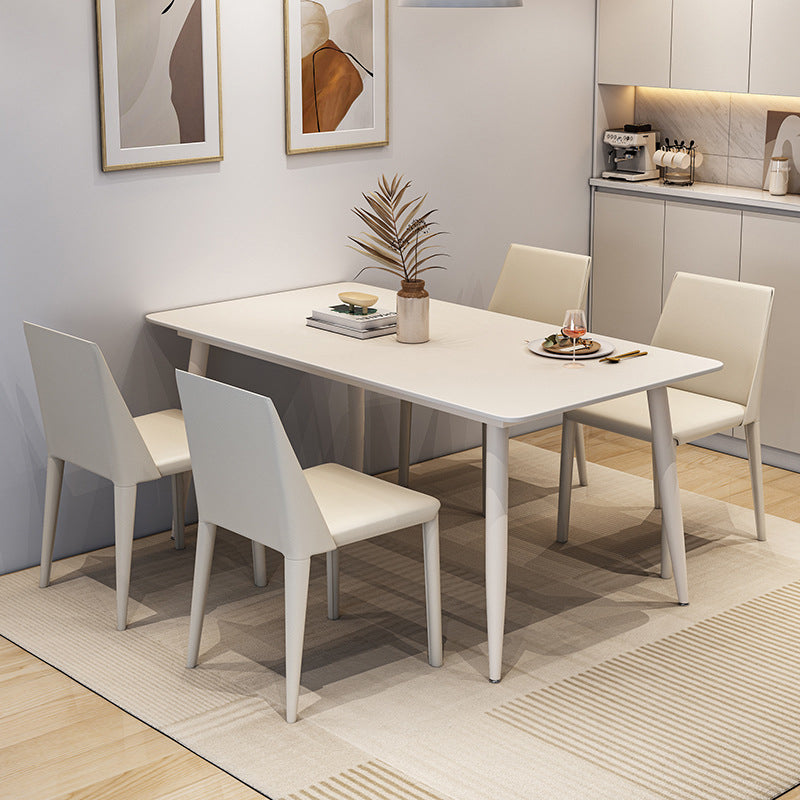 Mesa de comedor blanca Mesa de comedor de piedra sinterizada para cocina