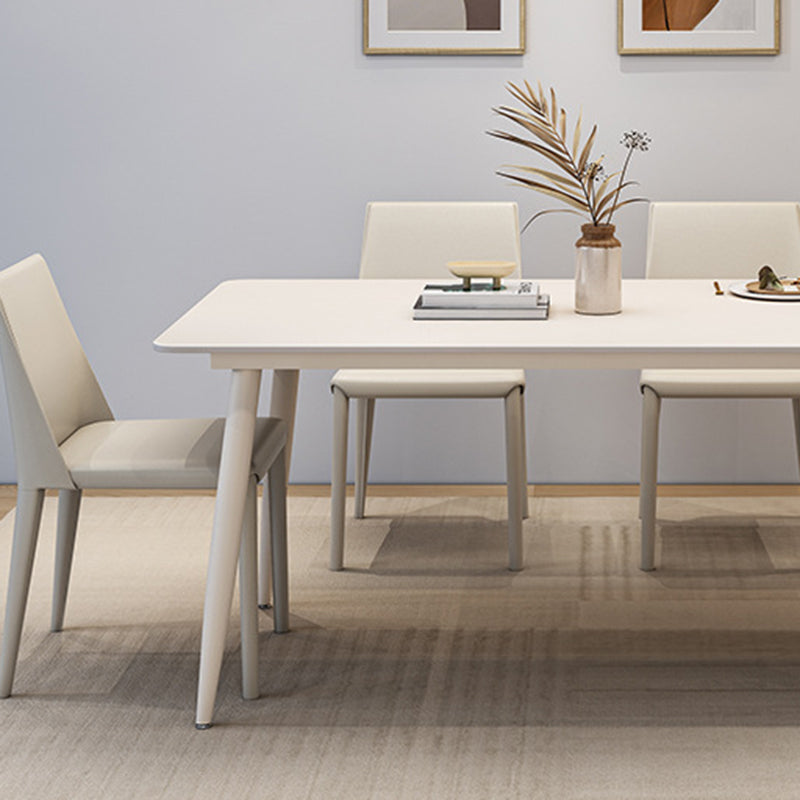 Mesa de comedor blanca Mesa de comedor de piedra sinterizada para cocina